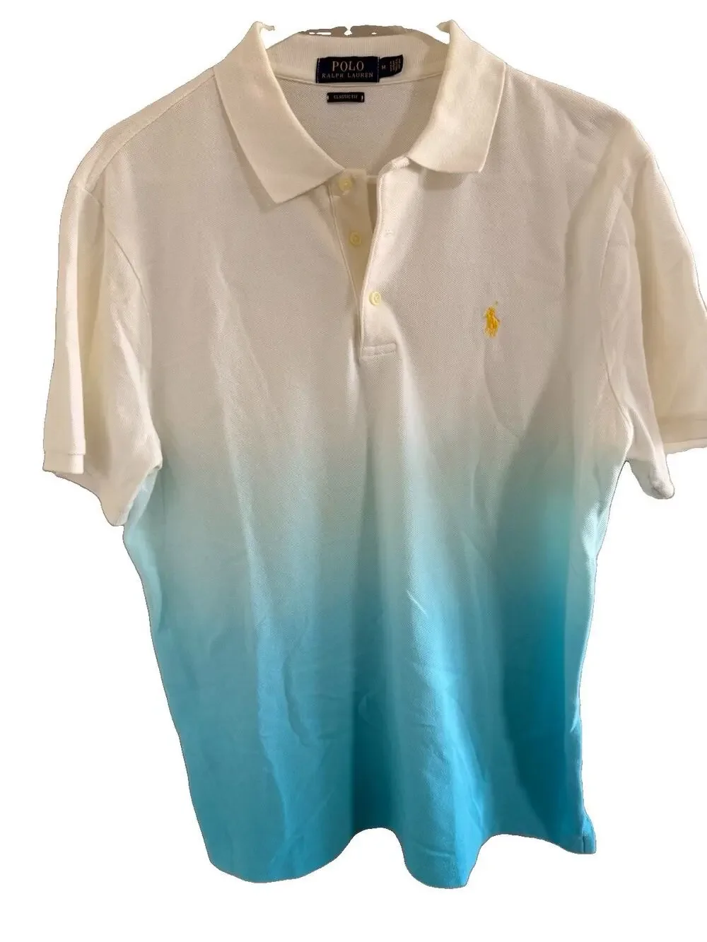 Polo Ralph Lauren Polo Shirt Mens Medium Blue Ombre Classic Fit Short Sleeve